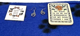Tiny paws pierced earrings, Magnet with 